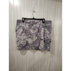Women's Floral Skort Size 16 Stretchy Fairy Outdoors Comfort Athletic Linen Blen